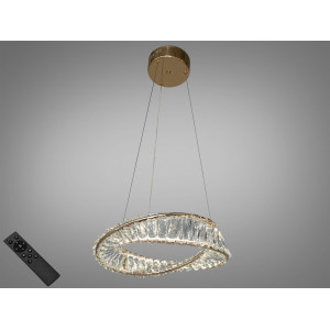 Дизайнерська кришталева люстра на тросах з пультом, 45W, золото Diasha 548/400G