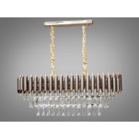 Підвісна кришталева люстра коричневий+золото 8xE14 Diasha N9001-800x300CF+SGD