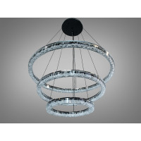 Підвісна LED люстра 3 кільця 125W чорна Diasha 1712/800+600+400BK