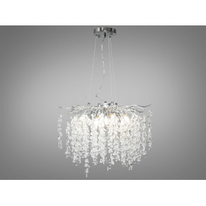 Люстра підвісна кришталева Diasha Серія Гліцинія хром 8xE14 регульована висота Diasha 603-600CH