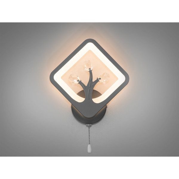 Лаконічний світлодіодний приліжковий світильник, 15W, сірий Diasha 8157/1GR