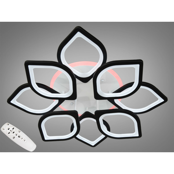 Світлодіодна люстра смарт світильник з пультом, 130W, чорна Diasha S8073/4+4BKLED3colordimmer