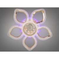 Стельова LED люстра квітка хром золото 55Вт пульт Diasha J619/5+1HR+GMP3LED3colordimmer