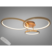 Світлодіодна стельова люстра чорна 120W чотири квадратні плафони Diasha 2556Gdimmer