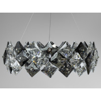 Шикарна підвісна кришталева люстра в вітальню, 8 ламп, срібна Diasha 21001/550CH Шикарна підвісна кришталева люстра в вітальню, 8 ламп, срібна Diasha 21001/550CH
