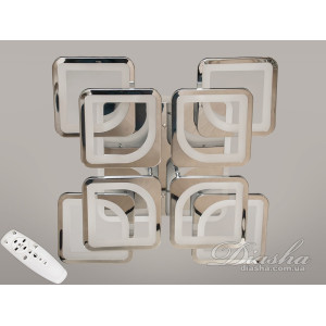 Стельова лед люстра з диммером і LED підсвічуванням, 130W, хром Diasha HS8060/4+4HRLED3colordimmer