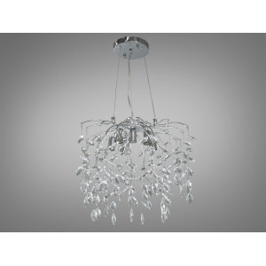 Витончена кришталева люстра підвісна, 6 ламп, хром Diasha 1607-450CH
