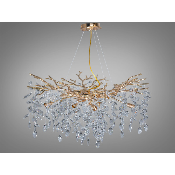 Дизайнерська підвісна кришталева люстра, 10 ламп, хром Diasha 608-760G Дизайнерська підвісна кришталева люстра, 10 ламп, хром Diasha 608-760G