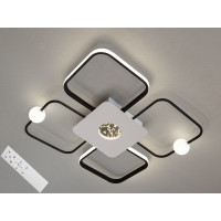 Сучасна стельова світлодіодна люстра з пультом, 55 Вт, чорний+білий Diasha MX2990-2+2BWH+BK