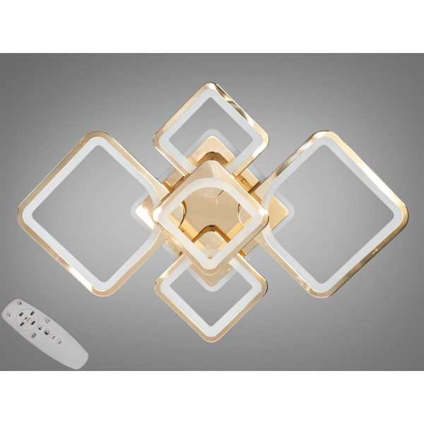 Пристельова LED люстра з пультом, дімером, підсвіткою, 110Вт, чорна Diasha 8060/2+3GLED3colordimmer