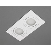 Здвоєний поворотний точковий світильник на кухню, серія "Аluminium" Diasha PMR-201-S-2-WH