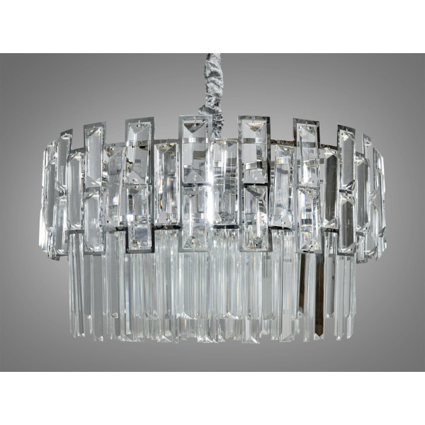 Представницька, підвісна кришталева люстра, 9 ламп, хром Diasha 830/500CH