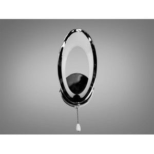 Стильна новинка, світлодіодне бра овал, чорний хром, 16Вт Diasha 1673/1BHR