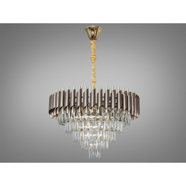 Шляхетна кришталева підвісна люстра в вітальню, 11 ламп Diasha 9001-600CF+SGD Шляхетна кришталева підвісна люстра в вітальню, 11 ламп Diasha 9001-600CF+SGD