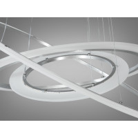 Дизайнерська світлодіодна підвісна люстра для вітальні, 115 Вт, хром Diasha 2366-800+600+400NEWHR