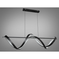 Сучасна підвісна світлодіодна лінійна люстра над столом, 84W, чорна Diasha 2263-120BK