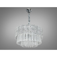 Гармонійна люстра підвіс зі скляними пелюстками, 6 ламп, хром Diasha 303-450CH