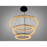 Підвісна LED люстра 3 кільця 125W чорна Diasha 1712/800+600+400BK