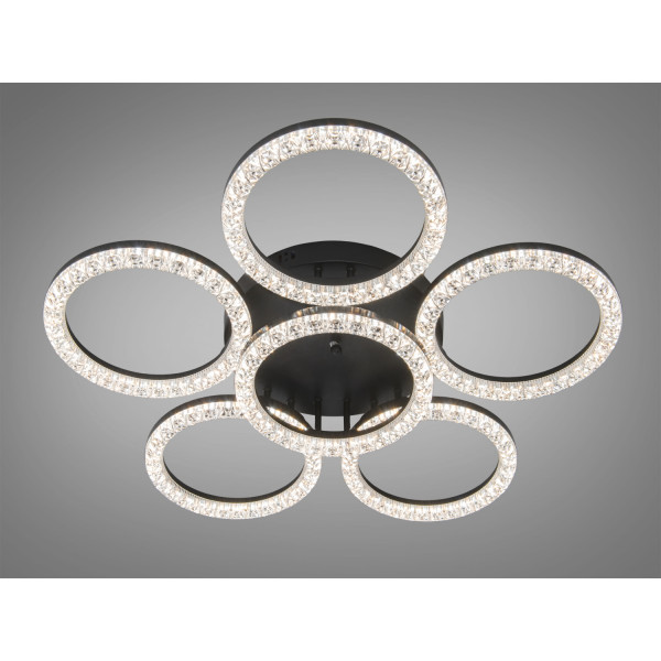 Стельова LED люстра кільця чорний 133 Вт Diasha MX4770/5+1BK