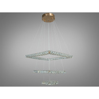Сучасна підвісна кришталева світлодіодна люстра на тросах, 75W, золото Diasha 7220-8W/500+340+180G
