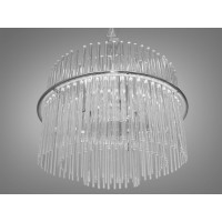 Стильна підвісна квадратна люстра зі скляними елементами, 6 ламп, хром Diasha 82208/500HR