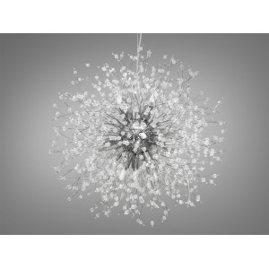 Витончена підвісна кришталева люстра "Кульбаба", хром Diasha H1803/9CH