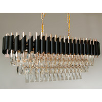 Современная хрустальная люстра для зала спальни гостиной Diasha 201202/800x300BK+S-gold