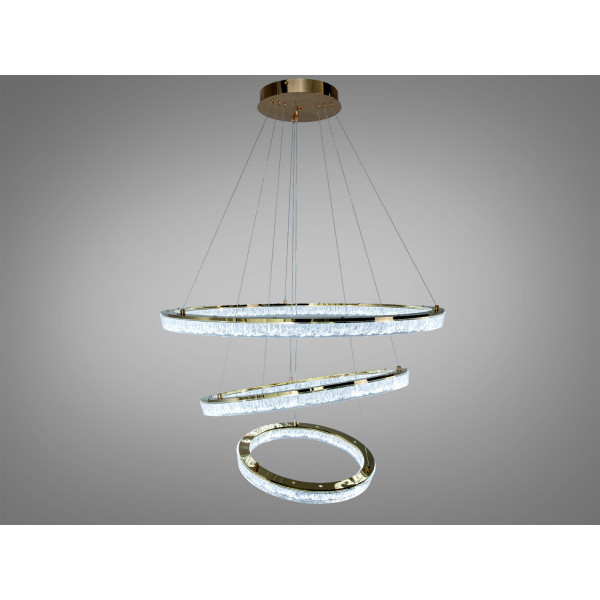 Підвісна LED люстра кільця біла 220 Вт 38-40 м² Diasha 1712/800+600+400G