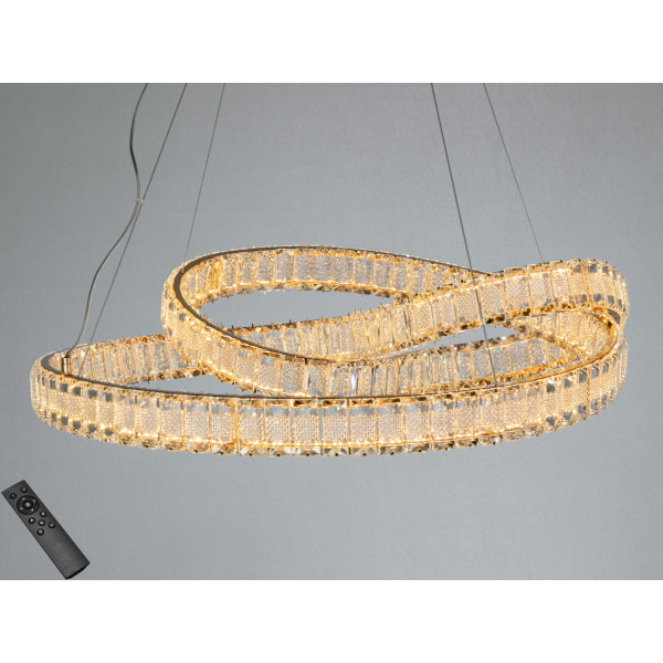 Світлодіодна люстра Мебіус золото 92 Вт пульт Diasha D8880/600G