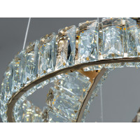 Люстра Diasha підвісна золото LED 50Вт 2 кільця Diasha D8886/300-2BG