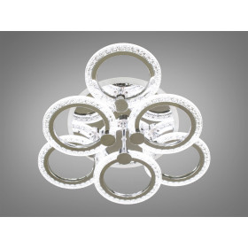 Світлодіодна акрилова люстра на пульті, 80 Вт, хром Diasha A8180/3+3HRLED3colordimmer