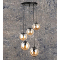 Люстра молекула в стиле лофт Levistella 756PR150F-5 BK+BR (300)