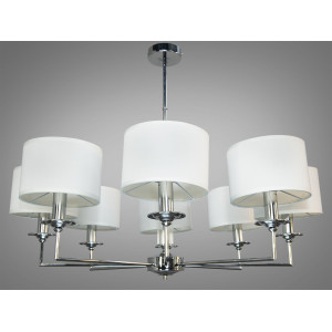 Неймовірно красива люстра з абажурами текстильними, 8 ламп, золото Diasha 1015/8HR