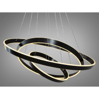 Солідна новинка, світлодіодна люстра для зали, 260 Вт, чорні кільця Diasha 5153/800+600+400BK