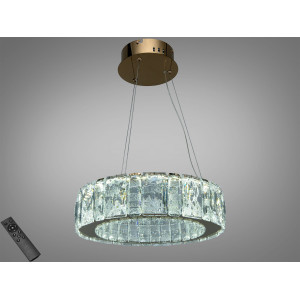 Підвісна люстра LED кришталь золото 45Вт з пультом Diasha 585/400G