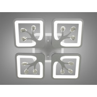 Модна стельова LED люстра з пультом, дімером, підсвічуванням,85W, сіра Diasha S8157/4GRLED3colordimmer