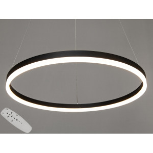 Чорна підвісна світлодіодна люстра на тросах з пультом, дімером, 42W Diasha D8174-600BK