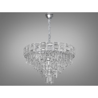 Підвісна кришталева люстра Diasha 9085-600 хром 13xE14 кругла каскадна на ланцюгу Diasha 9085-600CH