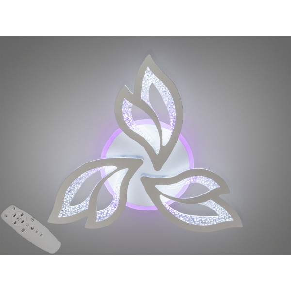 Стельова світлодіодна люстра з пультом, диммером, підсвічуванням, 55W Diasha 2455/3WHLED3colordimmer Стельова світлодіодна люстра з пультом, диммером, підсвічуванням, 55W Diasha 2455/3WHLED3colordimmer