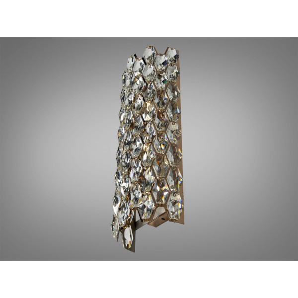 Елегантне класичне бра з кришталю під дві лампи, золото Diasha 9136-B420GD Елегантне класичне бра з кришталю під дві лампи, золото Diasha 9136-B420GD