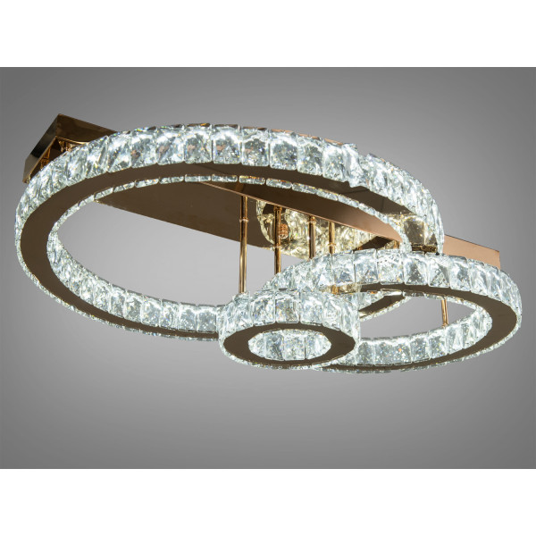 Кришталева лед люстра смарт світильник з пультом, 75 Вт, золото Diasha 7708-3D/G Кришталева лед люстра смарт світильник з пультом, 75 Вт, золото Diasha 7708-3D/G