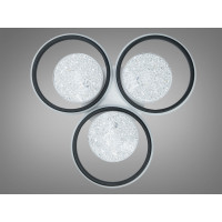 Стельова LED люстра кільця біла чорна 82Вт пульт Diasha 2563WH+BKDIMMER