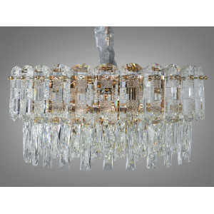 Елітна новинка кришталева люстра для зали, вітальні, 10 ламп, золото Diasha D898-500G