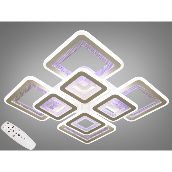Стельова світлодіодна люстра з диммером 160W Diasha N3001/4+4WHLED3colordimmer Стельова світлодіодна люстра з диммером 160W Diasha N3001/4+4WHLED3colordimmer