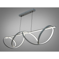 Сучасна лінійна світлодіодна підвісна люстра над столом, 84W, сіра Diasha 2263-120GR