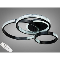 Кришталева світлодіодна люстра з пультом, диммером, 96W, чорна Diasha 5140/3BK Кришталева світлодіодна люстра з пультом, диммером, 96W, чорна Diasha 5140/3BK