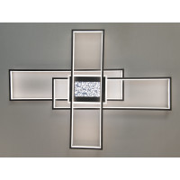 Сучасна стельова світлодіодна люстра з пультом, 125 Вт, чорна Diasha 2450BKdimmer