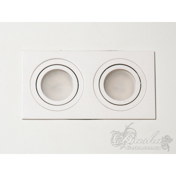 Здвоєний точковий поворотний світильник під гіпсокартонну стелю Diasha QXL-160B-10-2-WH