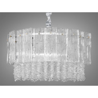 Неповторна підвісна люстра зі скляними елементами, 11 ламп, хром Diasha 328-550CH