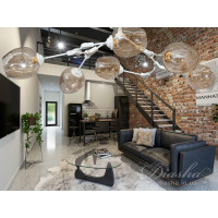 Люстра молекула в стиле Loft со стеклянным плафоном Diasha 882-6WH Люстра молекула в стиле Loft со стеклянным плафоном Diasha 882-6WH